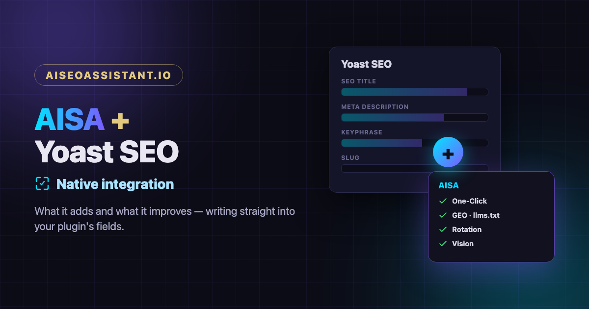 AISA + Yoast SEO integration: what it adds and improves